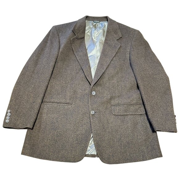 BROWN CAMEL HAIR SPORT COAT SZ 42R 2 BUTTON LORDS OF LONDON LINED STRUCTURED MEN - Picture 1 of 5